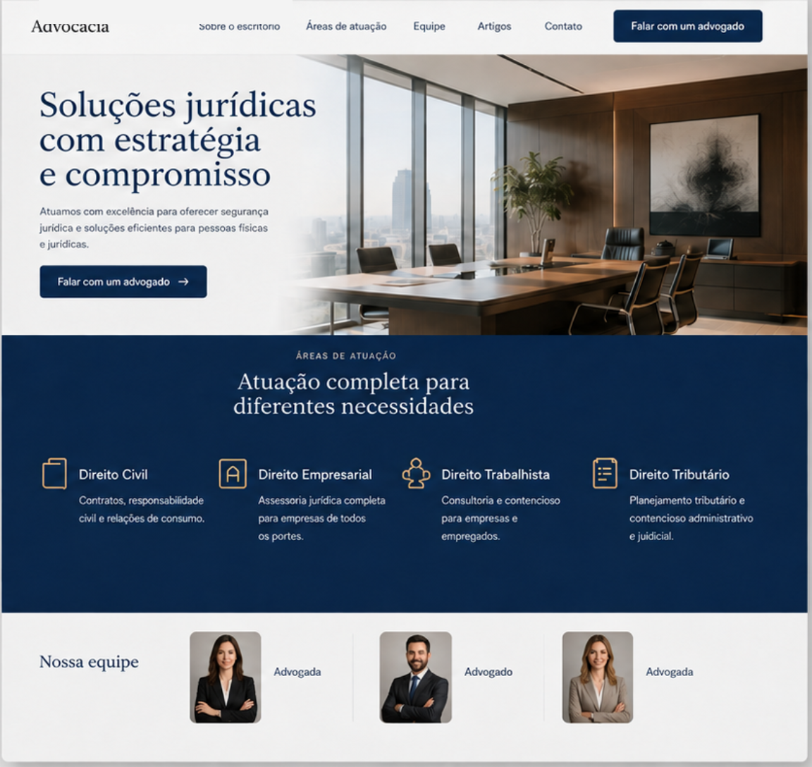 Novo site do escritório de advocacia, feito pela Vello